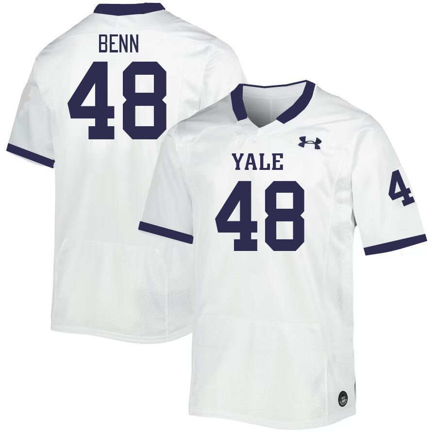 Men-Youth #48 Brandon Benn Yale Bulldogs 2023 College Football Jerseys Stitched-White